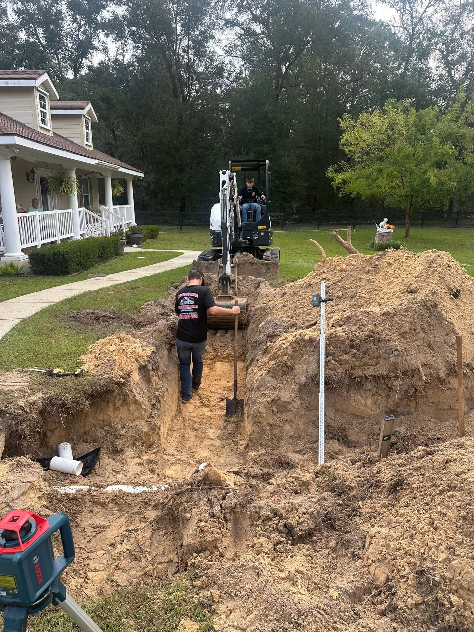 Excavation work by Hills Septic Service